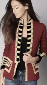 Denim & Supply Ralph Lauren Jacket Red Black Gold Military Officer Short XS - Picture 1 of 7