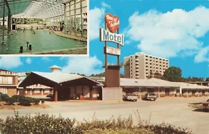 Cartel en forma de corazón Heart of Fayetteville Motor Inn Motel Carolina del Norte Postal vintage - Imagen 1 de 2