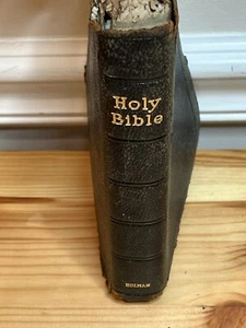Vintage Leather Bound Holman Pronouncing Holy Bible Old and New Testaments - Picture 1 of 13