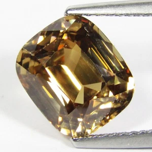 6.70Cts Ravishing Natural Brown Zircon 10.2x8.8mm Cushion Gemstone From Cambodia - Picture 1 of 4