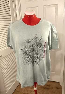 Camiseta Doe Mujer Floral Gráfico Primavera Naturaleza Jardín Club Algodón Talla 2x Nueva con Etiquetas  Foto 1 de 4