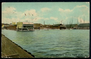 1912 Portland Maine Yacht Club Historic Vintage Postcard - Picture 1 of 2