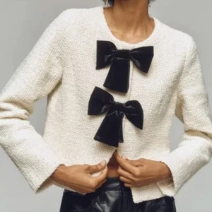 Anthropologie Avec Les Filles Bow Tweed Lady Jacket - Bild 1 von 5