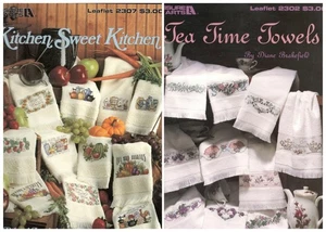 Folletos de toallas de punto de cruz para artes de ocio ~ hora del té, cocina dulce cocina - Imagen 1 de 1