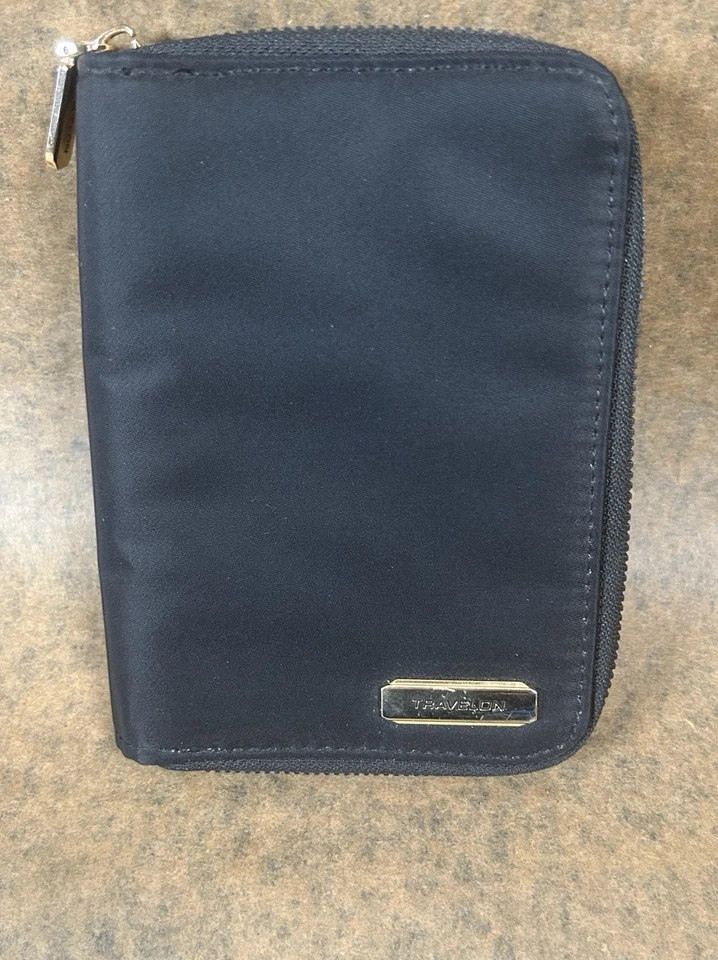 Travelon RFID Blocking Passport Zip Wallet Folding Zip Around ID Card Pockets - Image 1 of 4