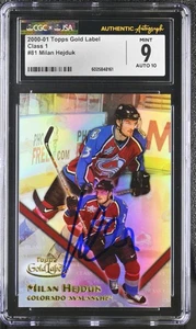Milan Hejduk signiert 2000-01 Topps Gold Label #81 Avalanche CGC 9 JSA 10 Autogramm - Bild 1 von 2