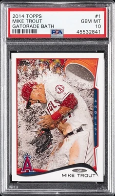 2014 TOPPS GATORADE BATH #1 MIKE TROUT PSA 10 - Image 1 of 2