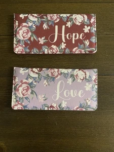Scheckbuchhüllen, Polyester Blumen Stoff, Hoffnung und Liebe, insgesamt 2 - Bild 1 von 3