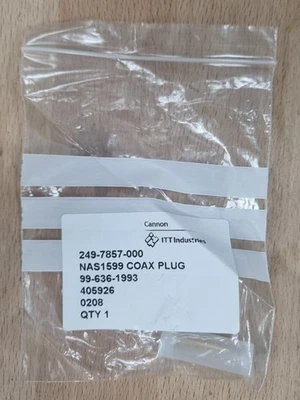 ITT Cannon Crimp Contact 249-7857-000 NAS1599 COAX PLUG Backplane Connector X100 - Image 1 of 4