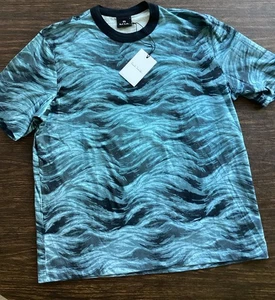 NEW PS PAUL SMITH “Storm” T-Shirt Men LARGE Blue Waves Cotton NWT $125 USD - Picture 1 of 12