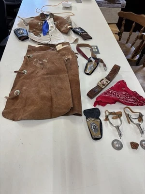 ВИНТАЖНЫЙ МОЛОДЕЖНЫЙ КОВБОЙСКИЙ НАРЯД HOP-A-LONG CASSIDY РАЗМЕР 10 - Изображение 1 из 4