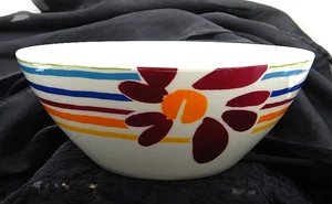 Pfaltzgraff Flourish Large Vegetable Serving Bowl-Flower & Stripes - Picture 1 of 6