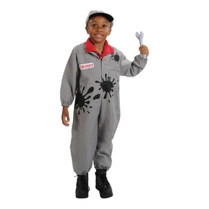 Kaplan Early Learning Grey Kids Mechanic Dress-Up Washable Outfit - Picture 1 of 4