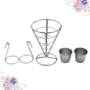 French Fries Rack Fry Baskets Snack Serving Display Fried Chicken Holder - Picture 1 of 12