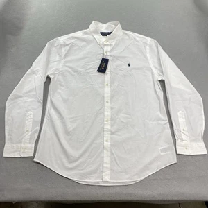 Polo Ralph Lauren Dress Shirt Mens XXL White Button Down Slim Fit Pony Stretch - Picture 1 of 14