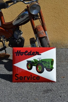plaque émaillée HOLDER service tracteur machine agricole enamel sign - Photo 1/4