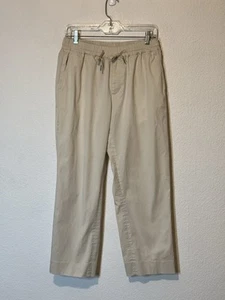 Sandro Paris Pants Mens 44 Beige Straight Leg Trousers Elastic Drawstring 32x26 - Picture 1 of 9