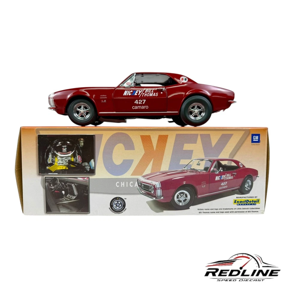 🇺🇸Exact Detail 1967 Nickey Camaro SS427 Bill Thomas Red COA 1:18 C3🇺🇸 - Image 1 of 4