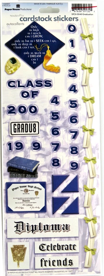 Graduation Diploma Celebrate Friends Diploma Border School Paper House Stickers - Image 1 of 1