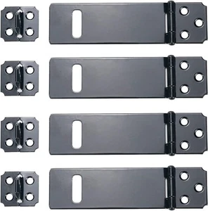 4Pcs 4Inch Black Padlock Hasp,Door Slide Latch Lock 4 Inch, - Picture 1 of 5
