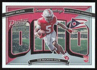 2022 Panini Prestige Seasons Greetings Garrett Wilson #SG-7 Rookie Ohio St. - Image 1 of 2
