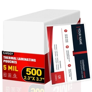 500 Count Thermal Laminating Pouches,5Mil,Hold 2 x 3.5 inch Business Card Lam... - Picture 1 of 9