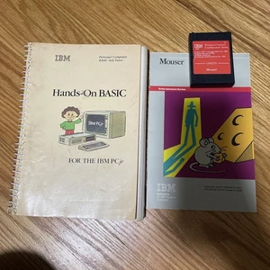 Vintage Hands On -Basic-For The IBM PCjr Self Tutor Manual and Game - Picture 1 of 4