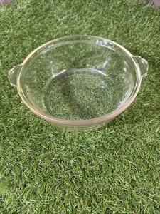 Vintage Pyrex Clear Glass Casserole Dish Round Scalloped Handle 023-623B No Lid - Picture 1 of 6