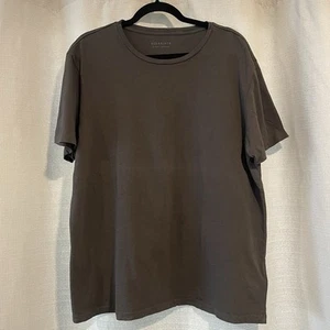 ALLSAINTS Octam Short Sleeve Crew Neck Shirt Mens Gray 100% Cotton Sz XL - Picture 1 of 6