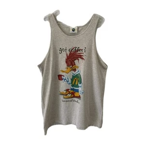 Vtg Universal Studios Got Coffee Tank Top Woody Woodpecker Large USA Made #67 - Picture 1 of 9
