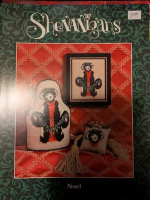 Vintage OOP Just Nan Shenanigans Noel Christmas Bear Cross Stitch Pattern - Image 1 of 3