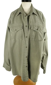 Gap Canvas Button Down Shirt Heavy  Cotton Sage Green Vintage 1980s Mens Large - Picture 1 of 6