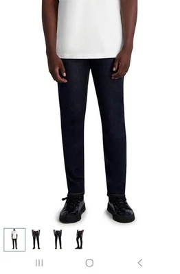 Pantalones de mezclilla Karl Lagerfeld para hombre de cuero con bolsillo y cremallera expuesta 32 X 32 $145 nuevos con etiquetas  Foto 1 de 4