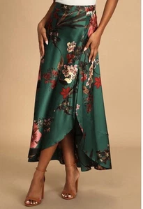 NWT Lulu's emerald Green Midi Skirt Cocktail Sz. XL - Picture 1 of 7