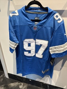Camiseta deportiva azul Detroit Lions Aiden Hutchinson #97 cosida talla para adultos PEQUEÑA - Imagen 1 de 9