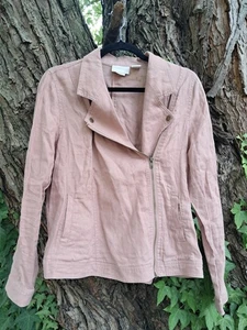 Cynthia Rowley Jacket Womens Size Medium Rose Pink 100% Linen Lightweight - Picture 1 of 7