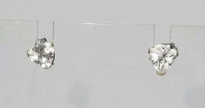 SU Sterling Silver 1 Carat Triangle Cut CZ Post Back Earrings 5mm - Picture 1 of 4