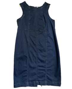 Ava & Viv Dress Women's 20 Denim Midi Body Con Stretch Denim Dark Wash Blue - Picture 1 of 8