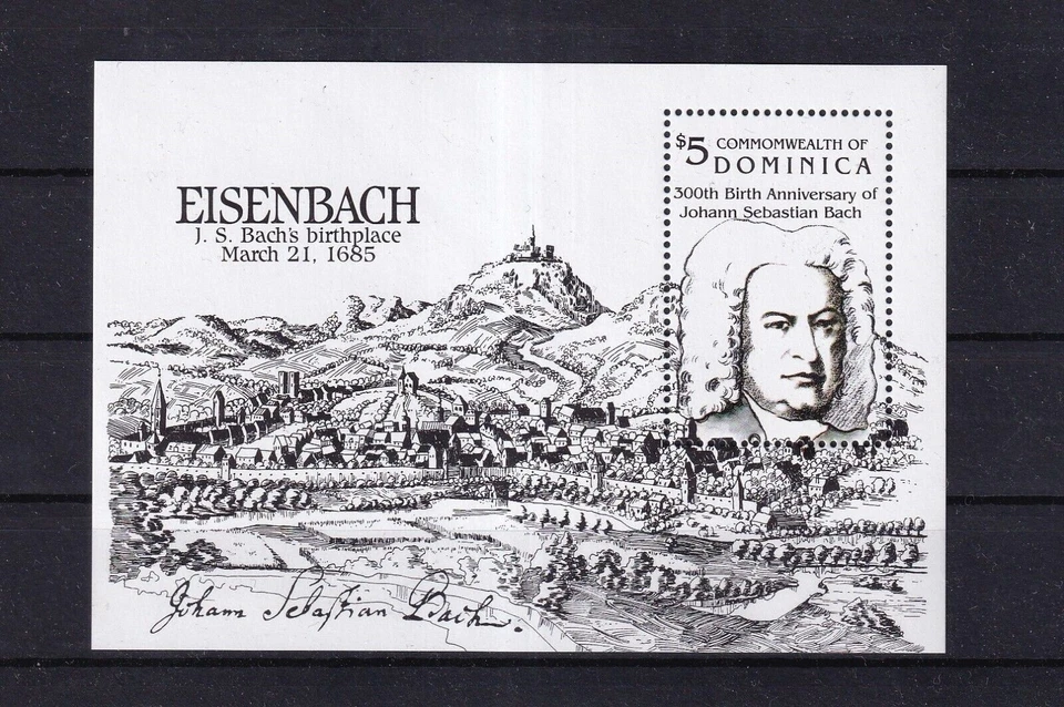 SA09 Dominica 1985 300th Birth Johann Sebastian Bach mint minisheet - Image 1 of 1
