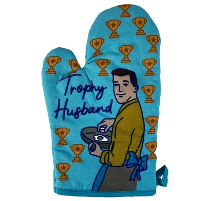 CRAZY DOG TSHIRTS Trophy Husband Oven Mitt Funny Wedding Gift Fiance Cooking Kitchen Glove