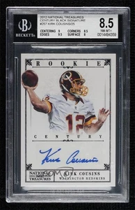 2012 National Treasures Century Black Signatures /25 Kirk Cousins Rookie Auto RC - Foto 1 di 3