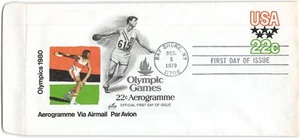 US #UC52 FDC, Air Mail Aerogramme, Postal Stationery, Entire, 1979, 22c - Picture 1 of 1