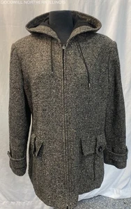 Fleet Street Wool Blend Tweed Hooded Full Zip Jacket Size XL - Picture 1 of 5