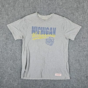 Mitchell Ness x Michigan Wolverines Grafik T-Shirt grau Herren Gr. 2XL verwaschen - Bild 1 von 7