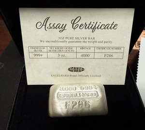 Engelhard Revived 2025 3 oz Silber Gussbarren Barren mit Zertifikat & Box - Serie # F286 - Bild 1 von 14