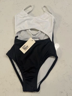 NWT Submarine Swim Girls Size 8 One Piece Black & White Swimsuit Bathing Suit - Image 1 of 4