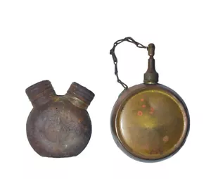 Old, Vintage 2 Oil Cleaner Flask Bottles for Rifle / Gun 1930-1945 - Picture 1 of 3