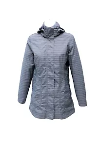 Marmot Womens Membrain Waterproof Hooded Full Zip Long Plaid Jacket, Gray, XS - Picture 1 of 12