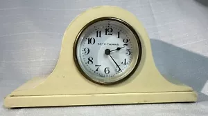 Vintage Seth Thomas "Mantelette" Small Mantel Clock ~ RARE Laminated Wood - Picture 1 of 14