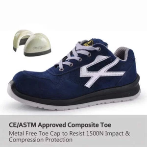 Zapatos de trabajo para hombres con punta de acero anti deslizantes zapatos de c - Picture 1 of 6